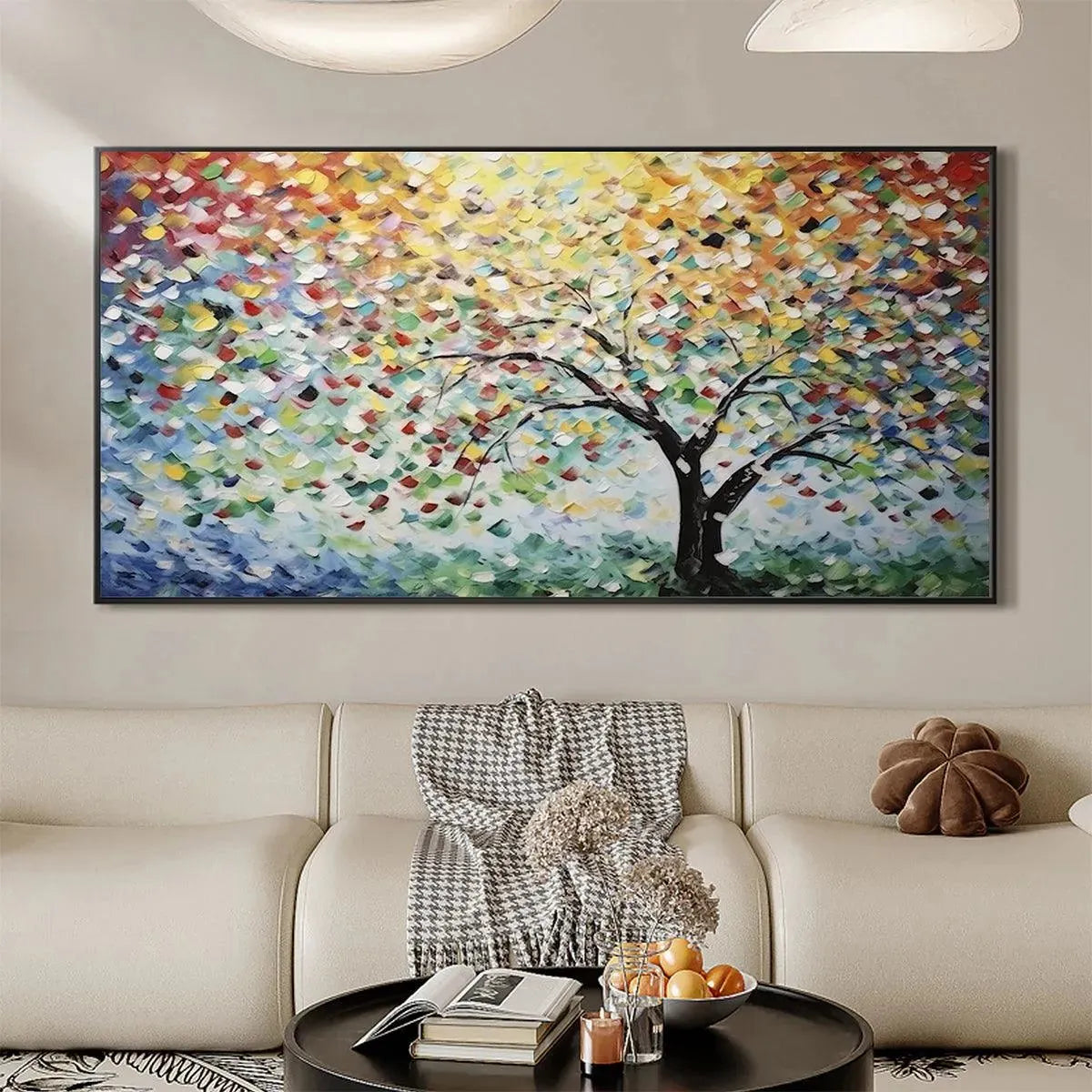 Rainbow Tree Impasto | Liam O'Connell | Vibrant Art – MontCarta
