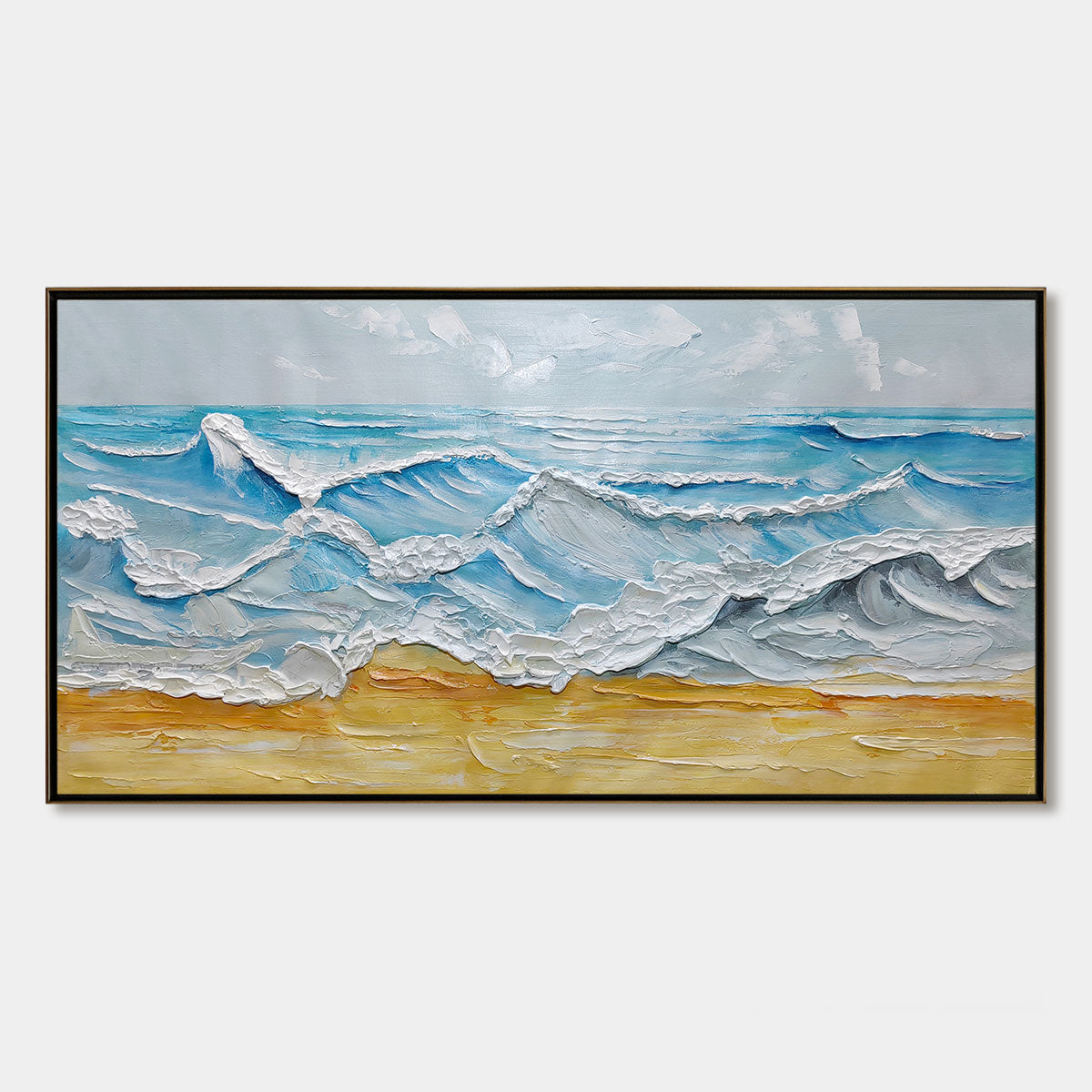 Ready to Ship ｜OCEAN'S EMBRACE: Textured Seascape Painting