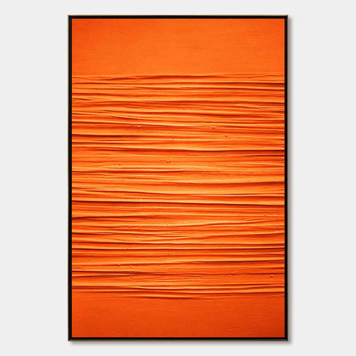 Saffron Rhythm: Textured orange abstract art, original handmade painting
