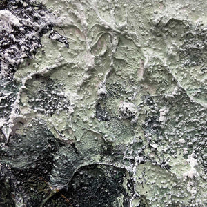 SAGE RIVER: Green and White Abstract Landscape Impasto Painting for Living Room