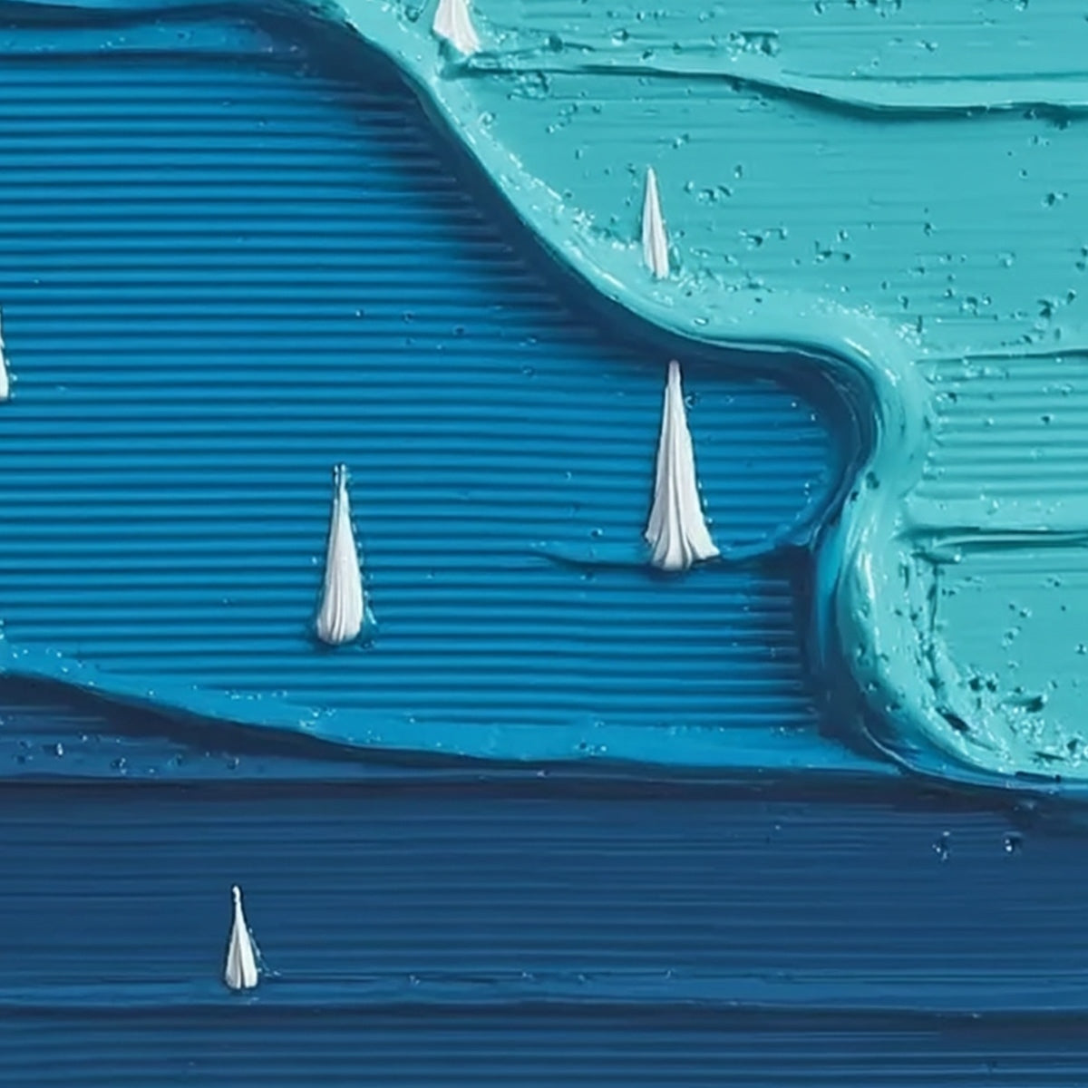 SAILBOAT SERENITY: Textured Minimalist Abstract Seascape Painting