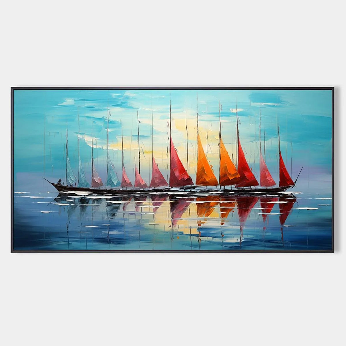 Panoramic Sailboat Painting