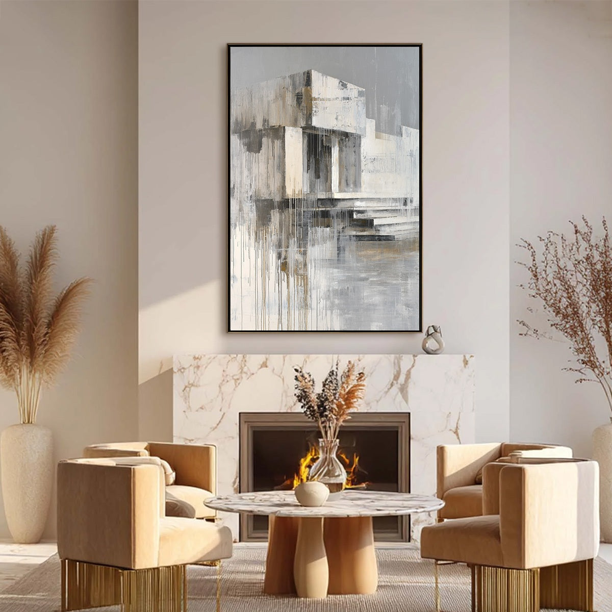 SANCTUARY: Abstract Architectural Painting
