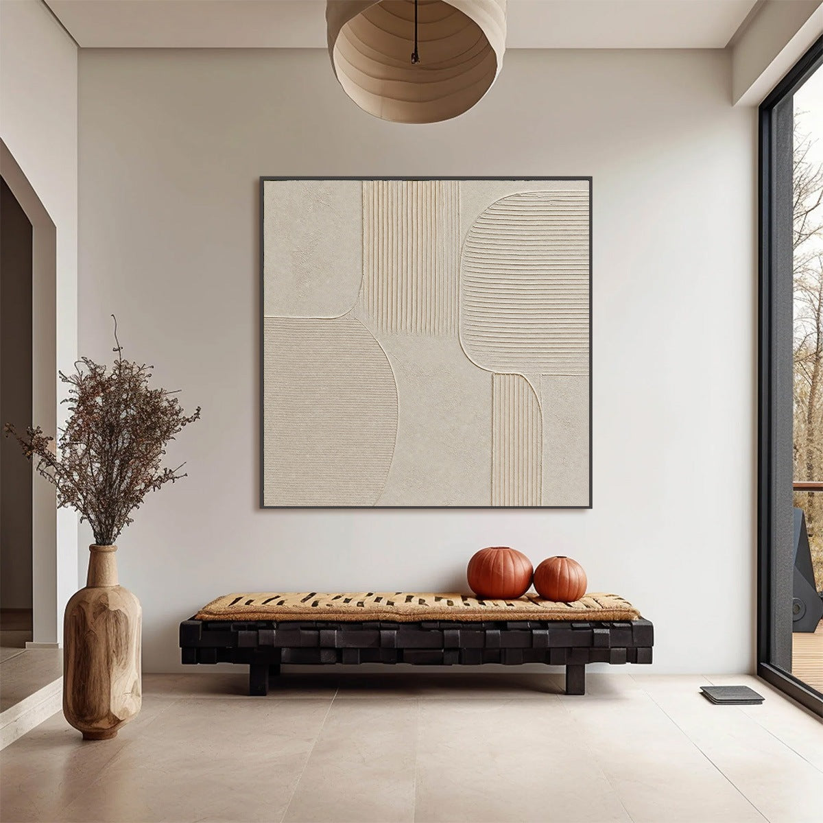 SANCTUARY: Large Square Textured Wabi Sabi Abstract Painting