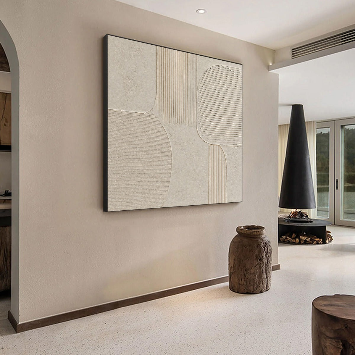 SANCTUARY: Large Square Textured Wabi Sabi Abstract Painting