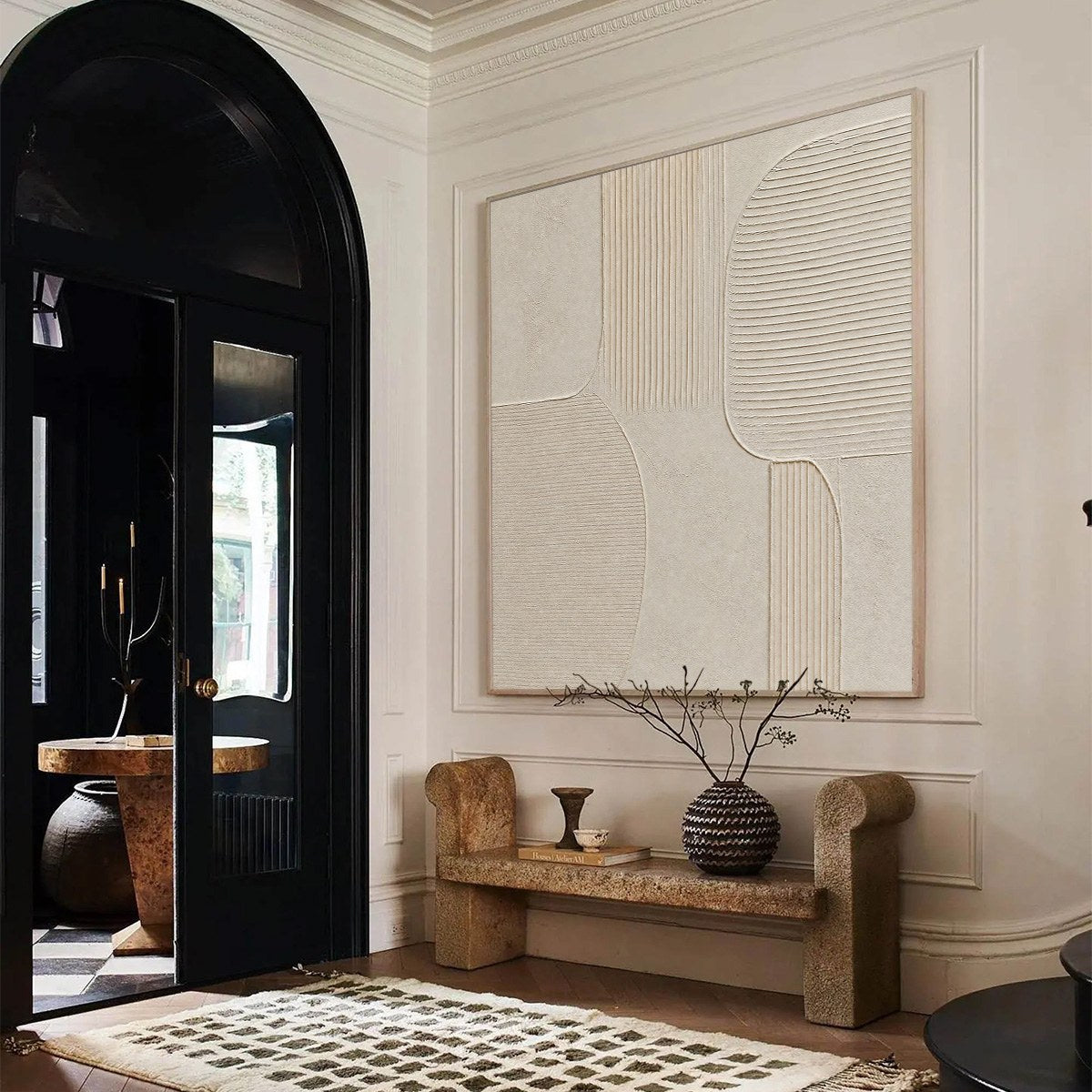 SANCTUARY: Large Square Textured Wabi Sabi Abstract Painting