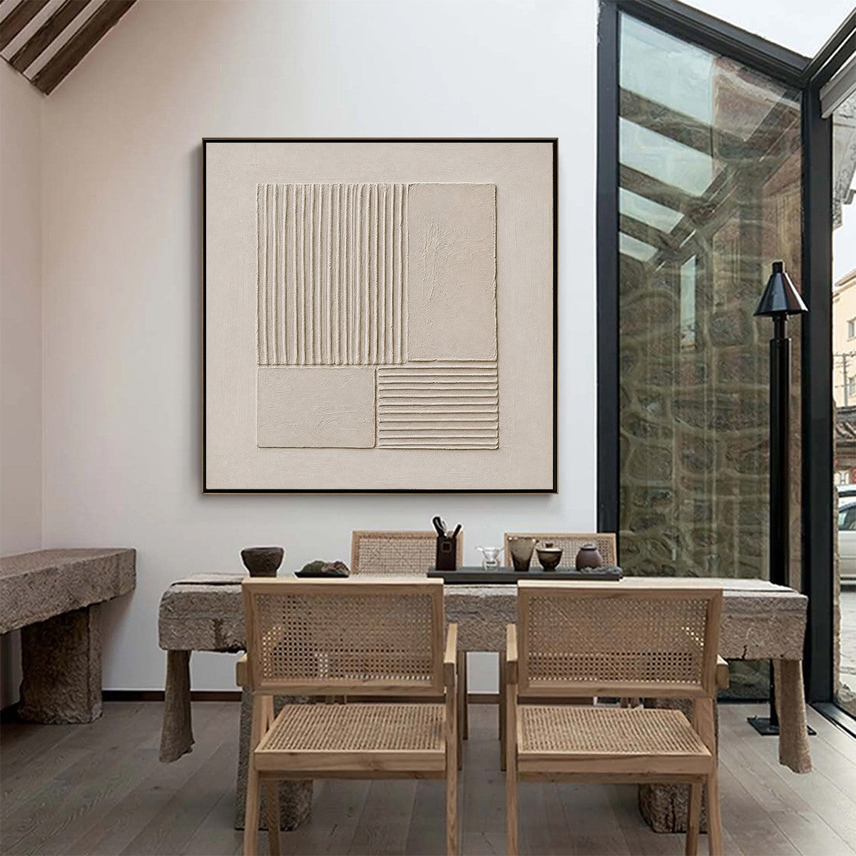 SANCTUARY: Textured Wabi-Sabi Minimalist Abstract Painting