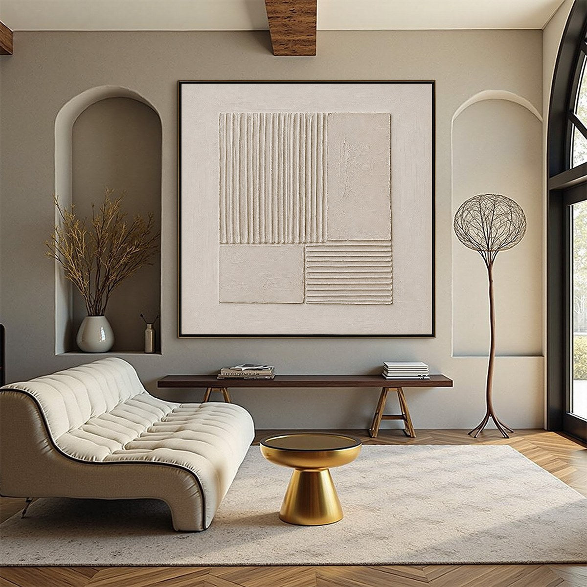 SANCTUARY: Textured Wabi-Sabi Minimalist Abstract Painting