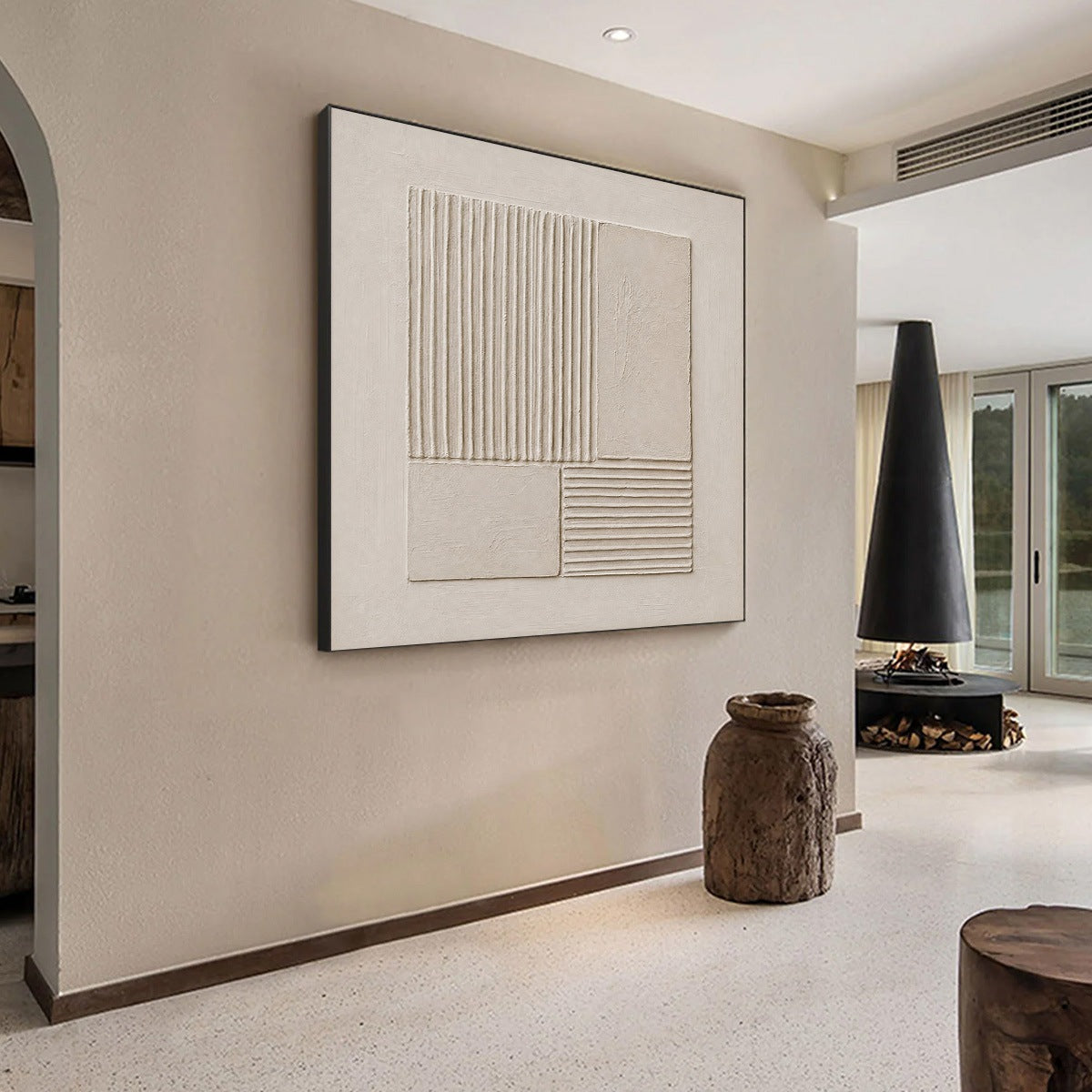 SANCTUARY: Textured Wabi-Sabi Minimalist Abstract Painting