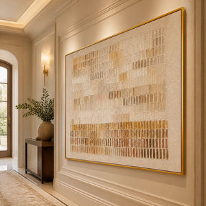 SANDLINE HORIZON: Beige Linear Texture Horizontal Abstract