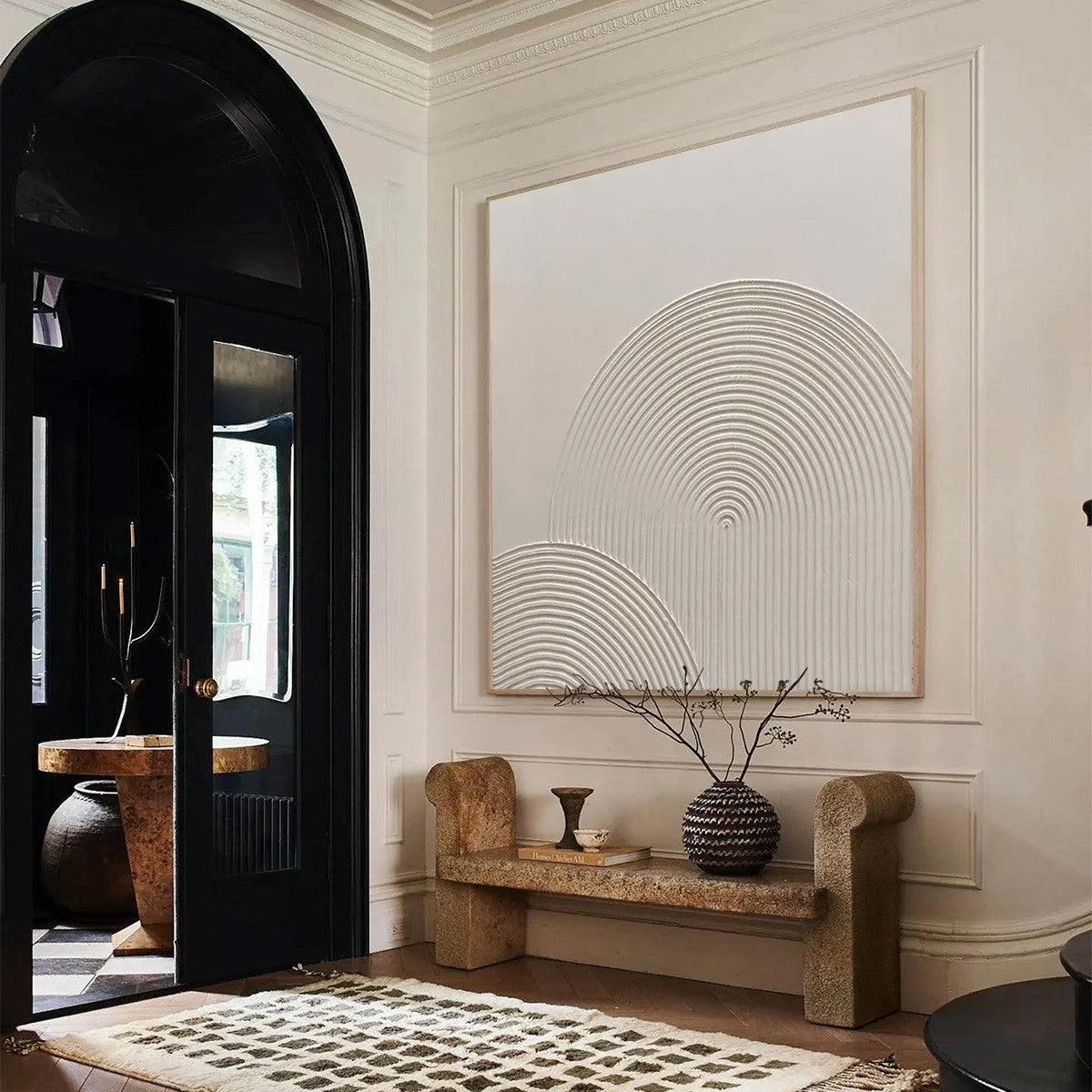 SANDSTONE ARCHES: Textured Minimalist Abstract Oil Painting