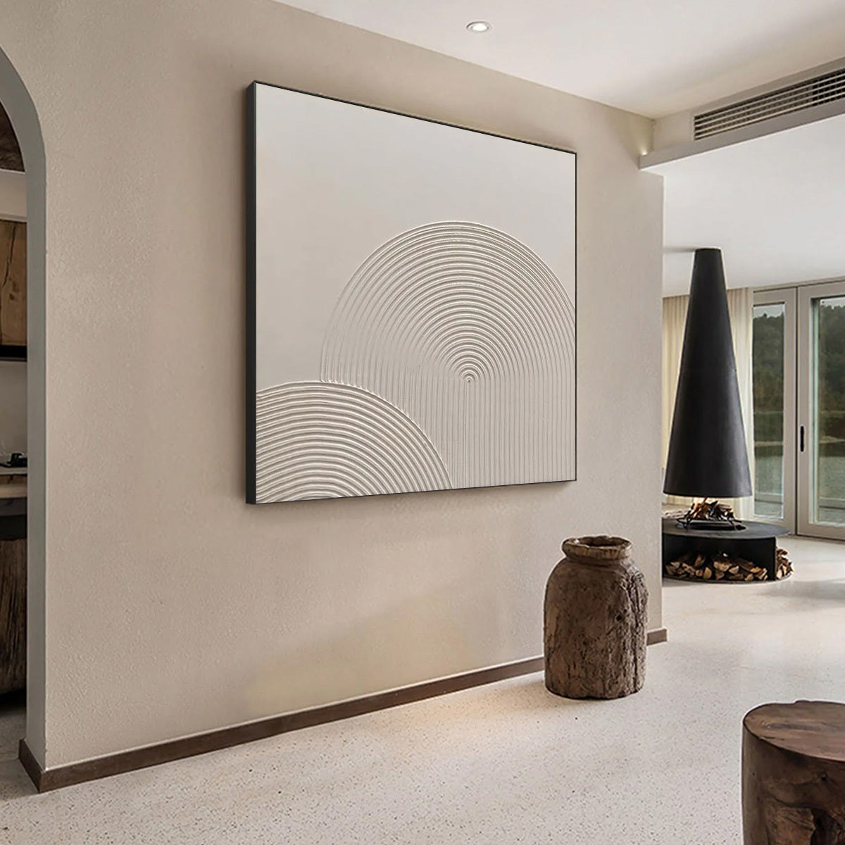 SANDSTONE ARCHES: Textured Minimalist Abstract Oil Painting