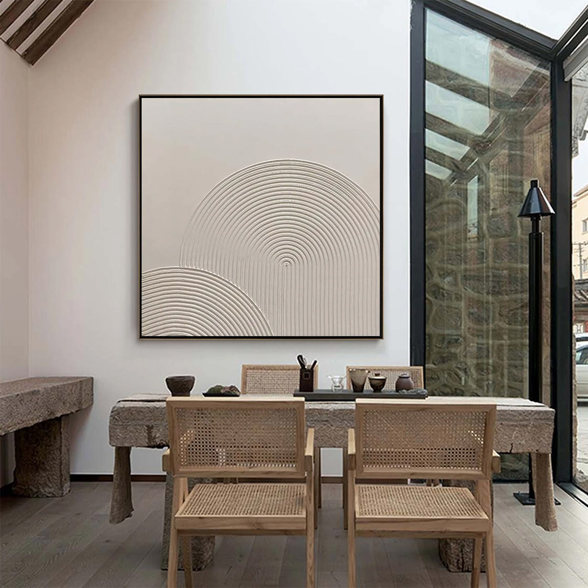 SANDSTONE ARCHES: Textured Minimalist Abstract Oil Painting