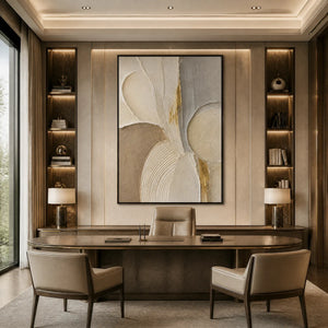 SCULPTED QUIET: Neutral Sculpted Relief Abstract