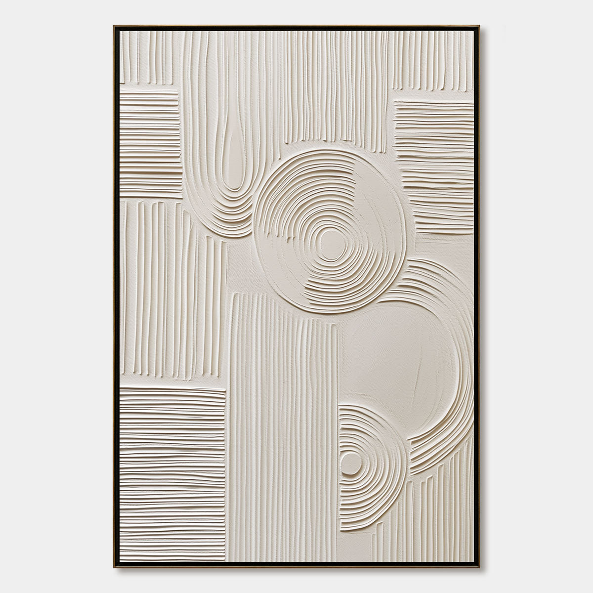 SCULPTED SERENITY: Textured Beige Minimalist Wabi Sabi Wall Art