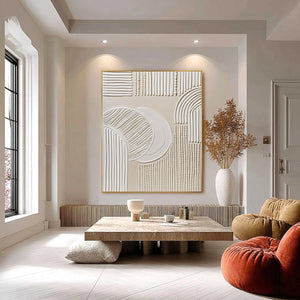 SCULPTED SERENITY: Textured Minimalist Abstract Wall Art