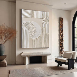 SCULPTED SERENITY: Textured Minimalist Abstract Wall Art