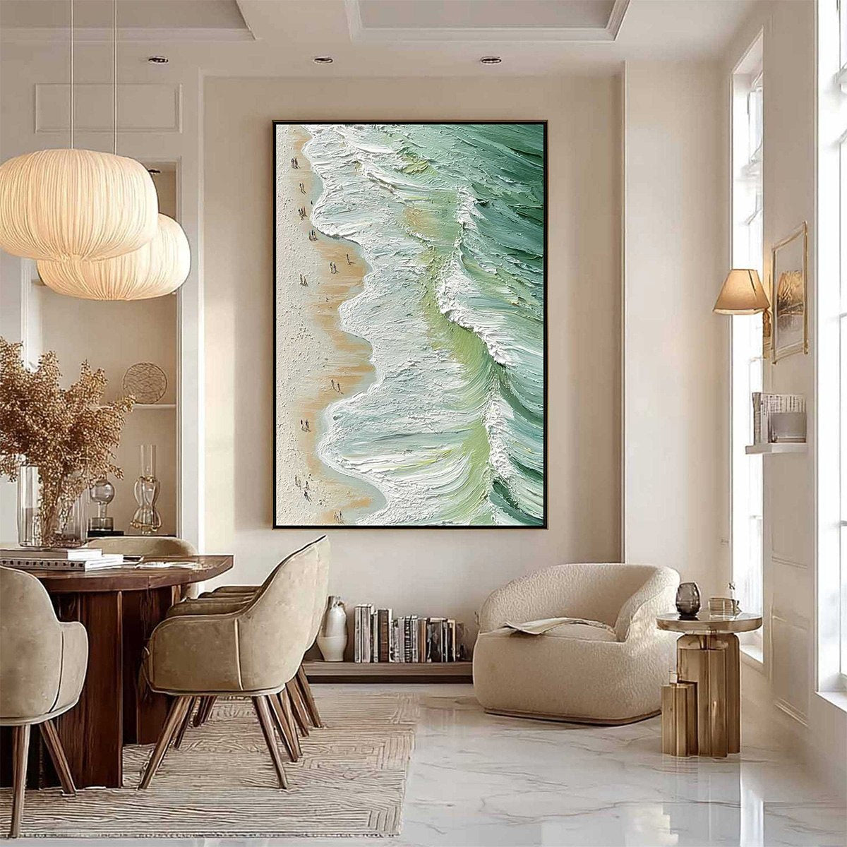 SEASHORE SERENADE: Textured Impasto Beach Oil Painting