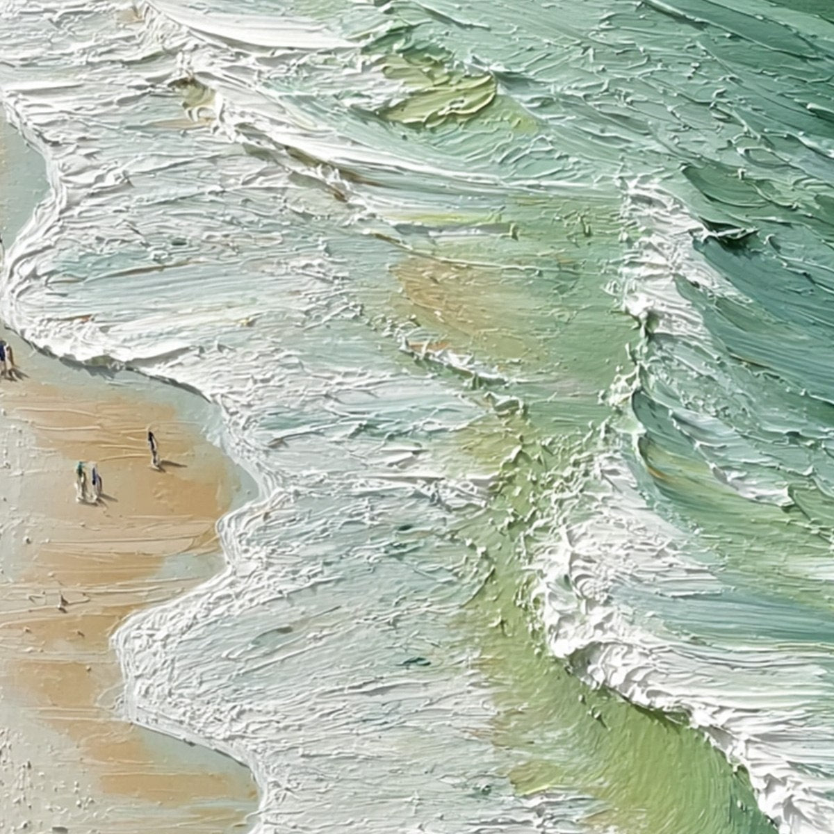 SEASHORE SERENADE: Textured Impasto Beach Oil Painting