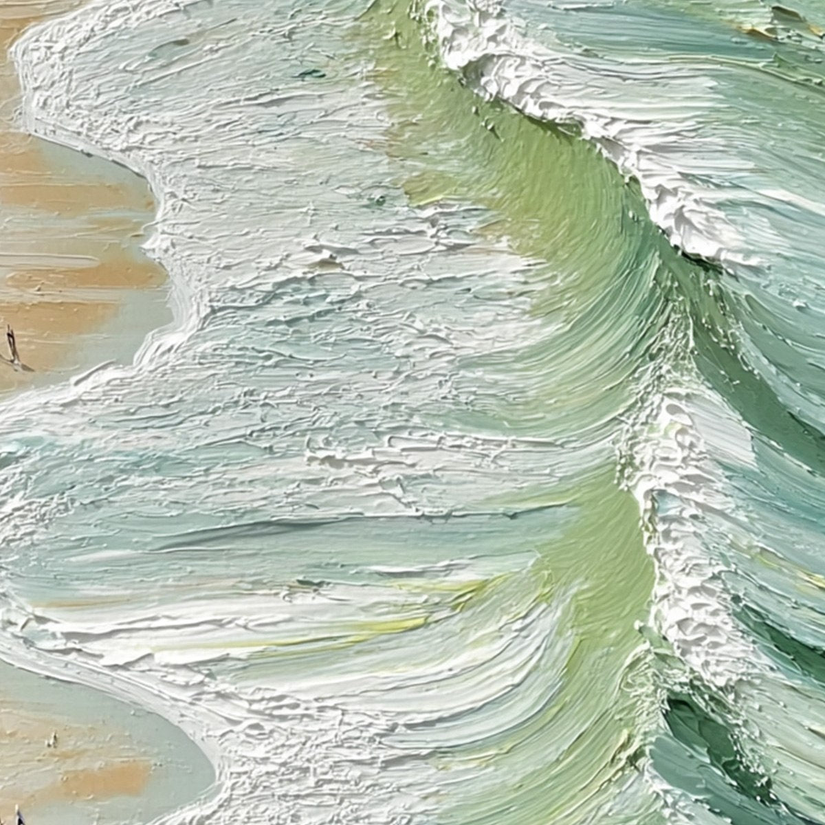 SEASHORE SERENADE: Textured Impasto Beach Oil Painting
