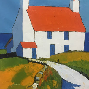 SEASIDE COTTAGE: Impasto Coastal Landscape Oil Painting