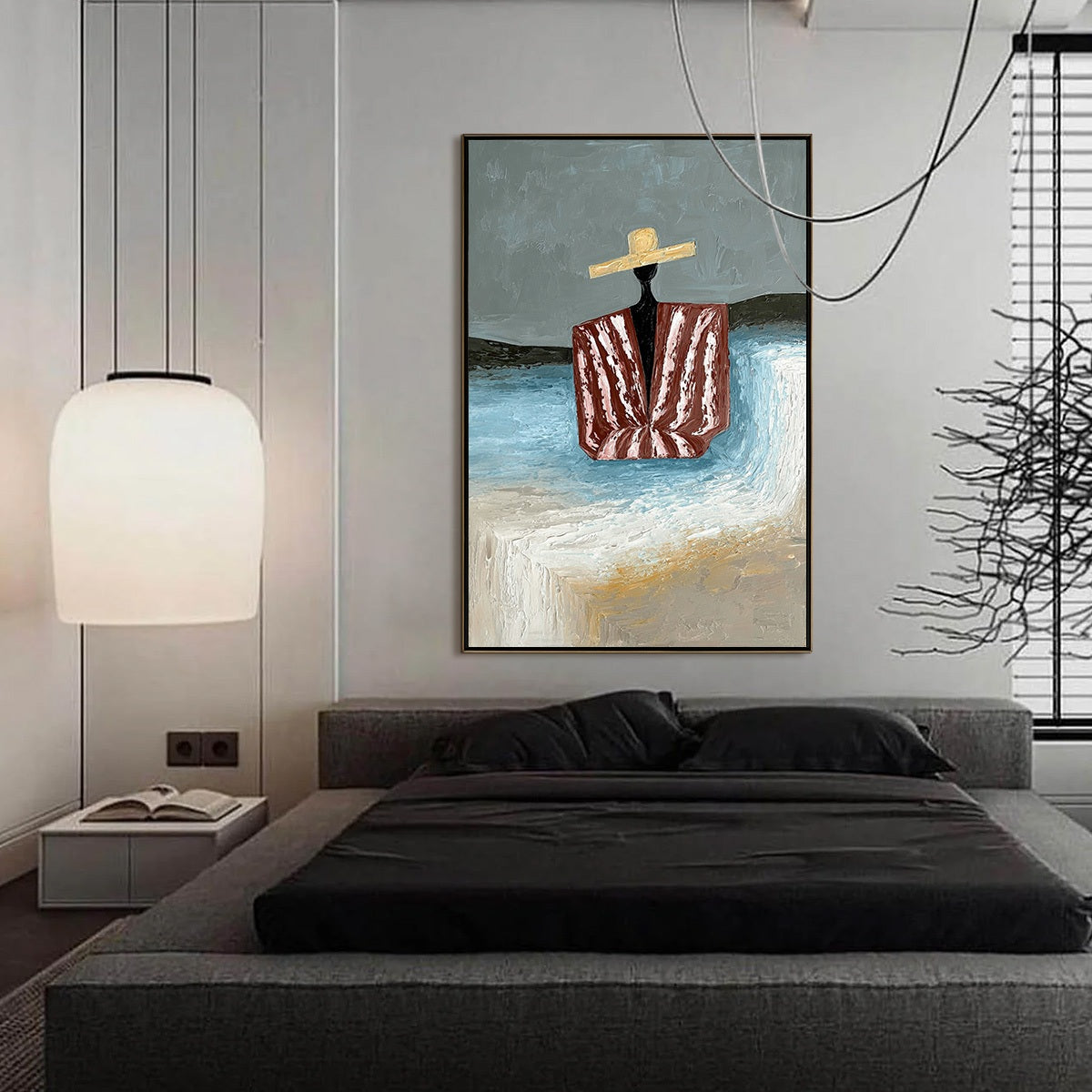 SEASIDE REVERIE: Textured Abstract Figurative Painting by the Sea