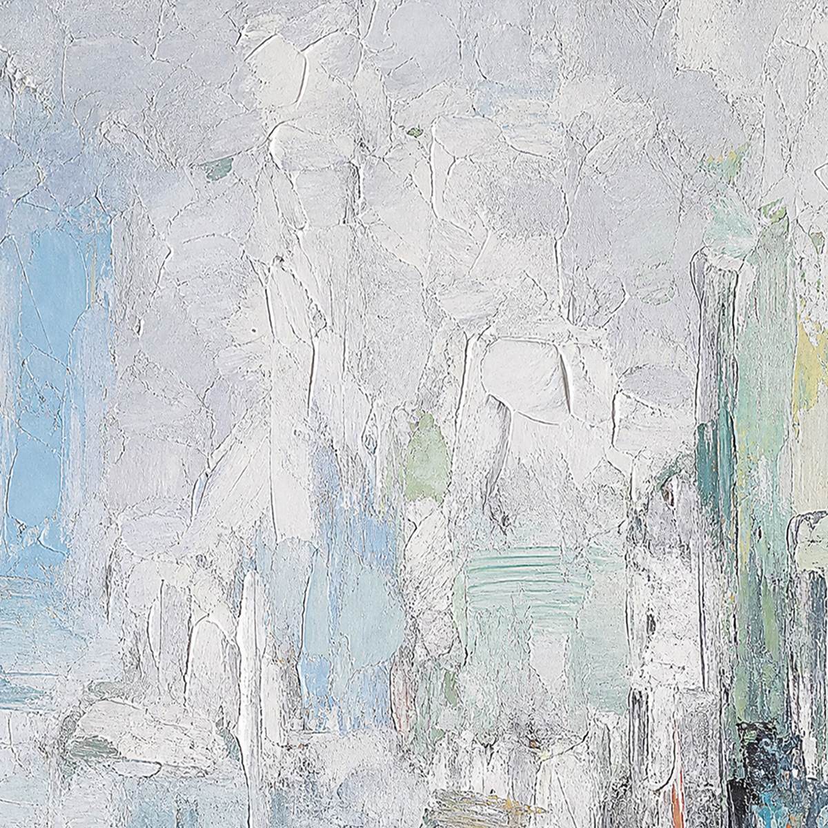 SEASIDE REVERIE: Textured Abstract Painting of a Coastal City