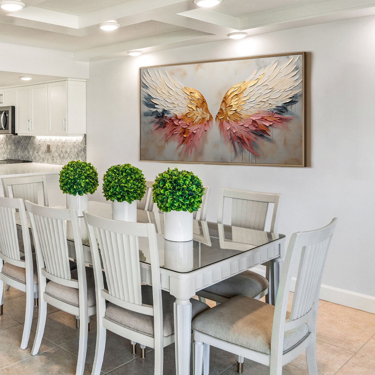 SERAPH'S GRACE: Angelic Wings Impasto Oil Painting