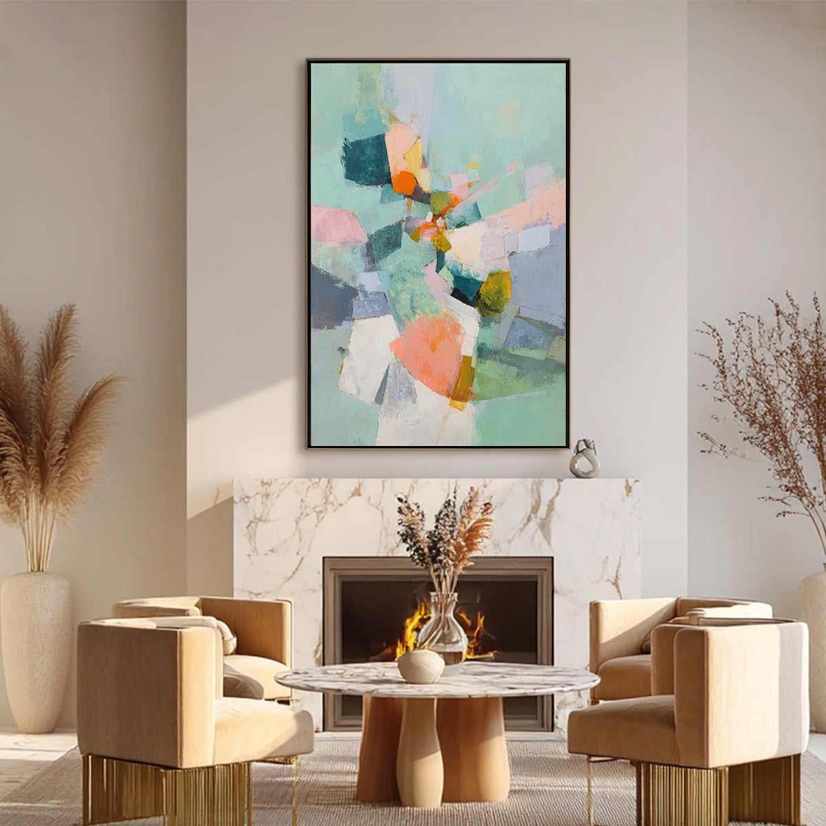 SERENDIPITY: Colorful Modern Abstract Composition Painting