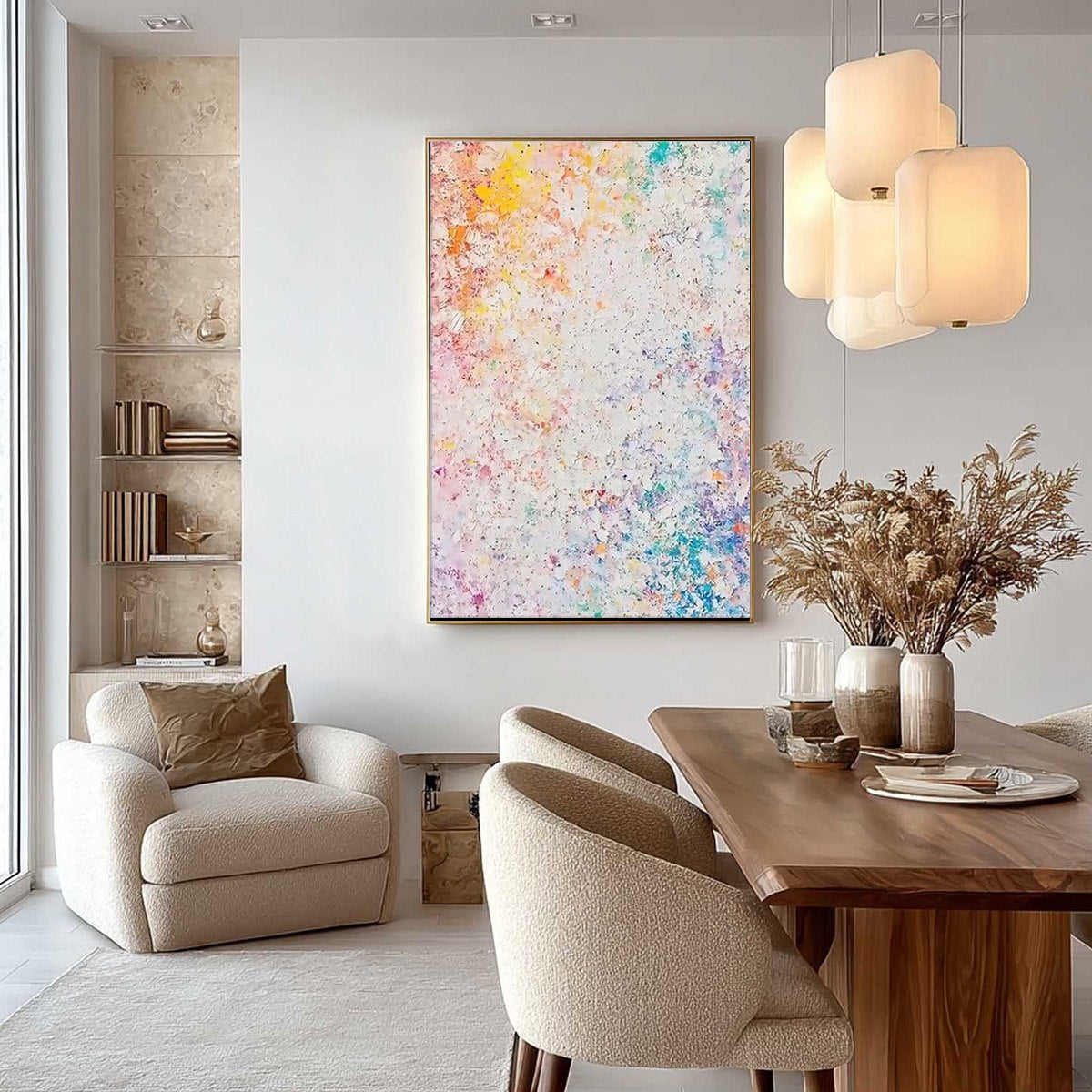SERENDIPITY abstract oil painting: colorful textured impasto original wall art.