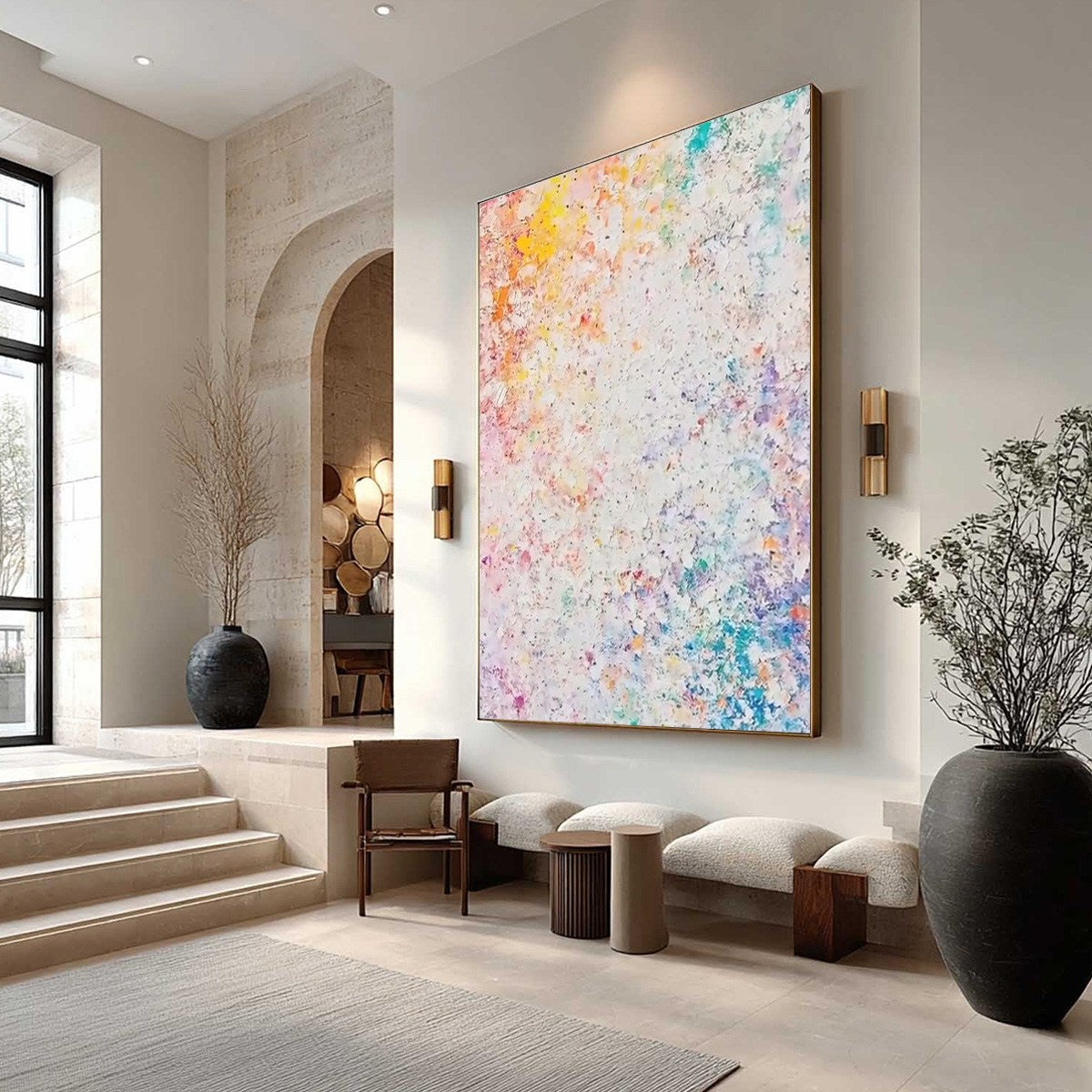 Modern wall art: SERENDIPITY original abstract oil painting, vibrant textured impasto.