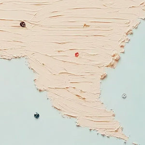 Modern wall art: Original textured impasto painting, blush pink & jewel accents.