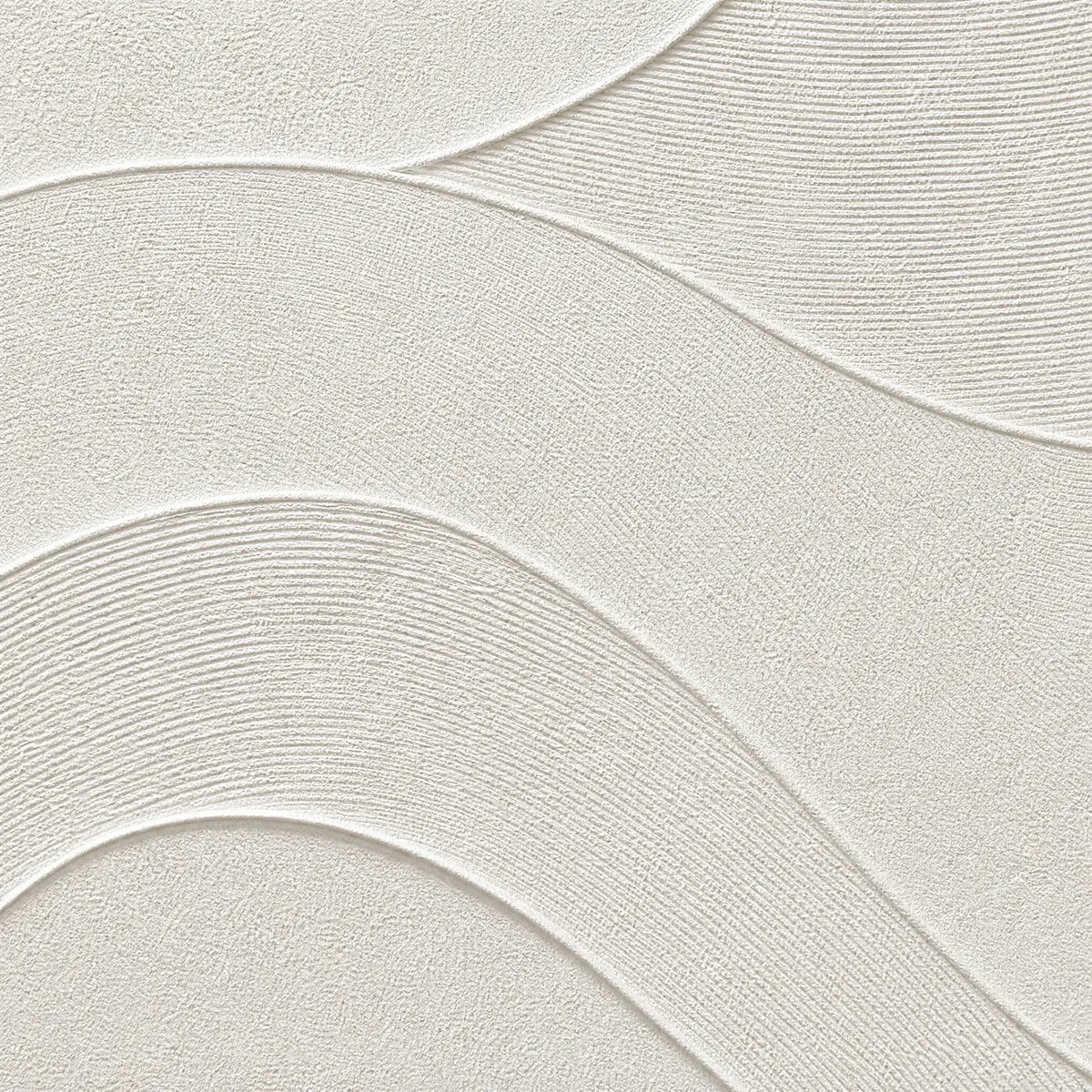 Textured white minimalist Wabi Sabi wall art with flowing curved lines