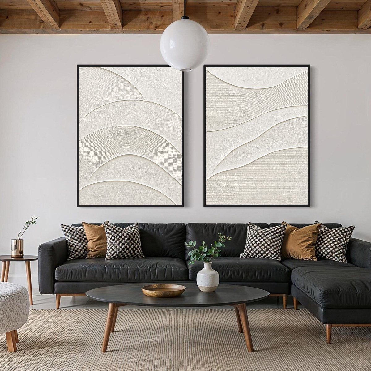 SERENE RHYTHM: Minimalist Textured Wabi Sabi Wall Art Set