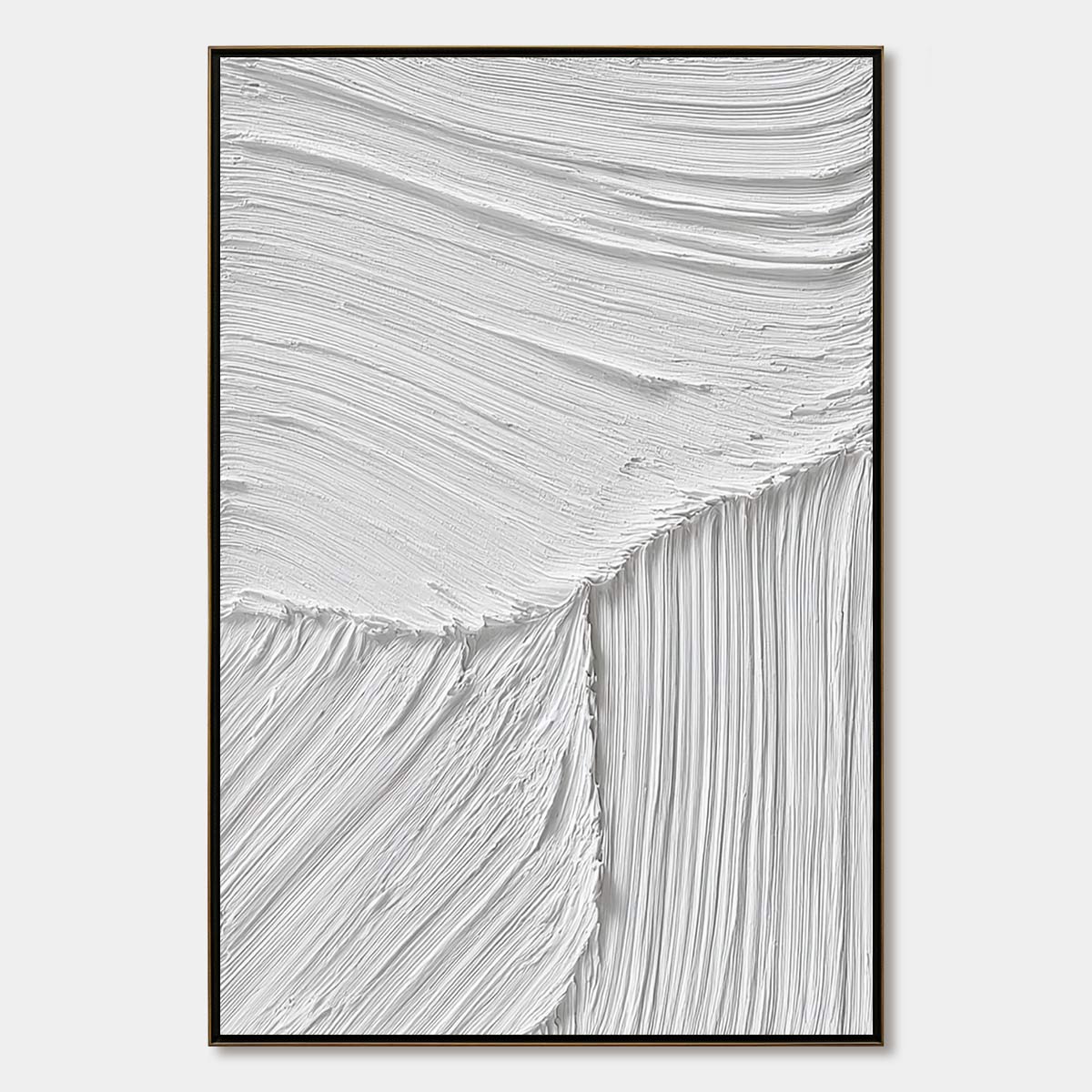SERENE RIFT: Large Textured White Minimalist Abstract Painting
