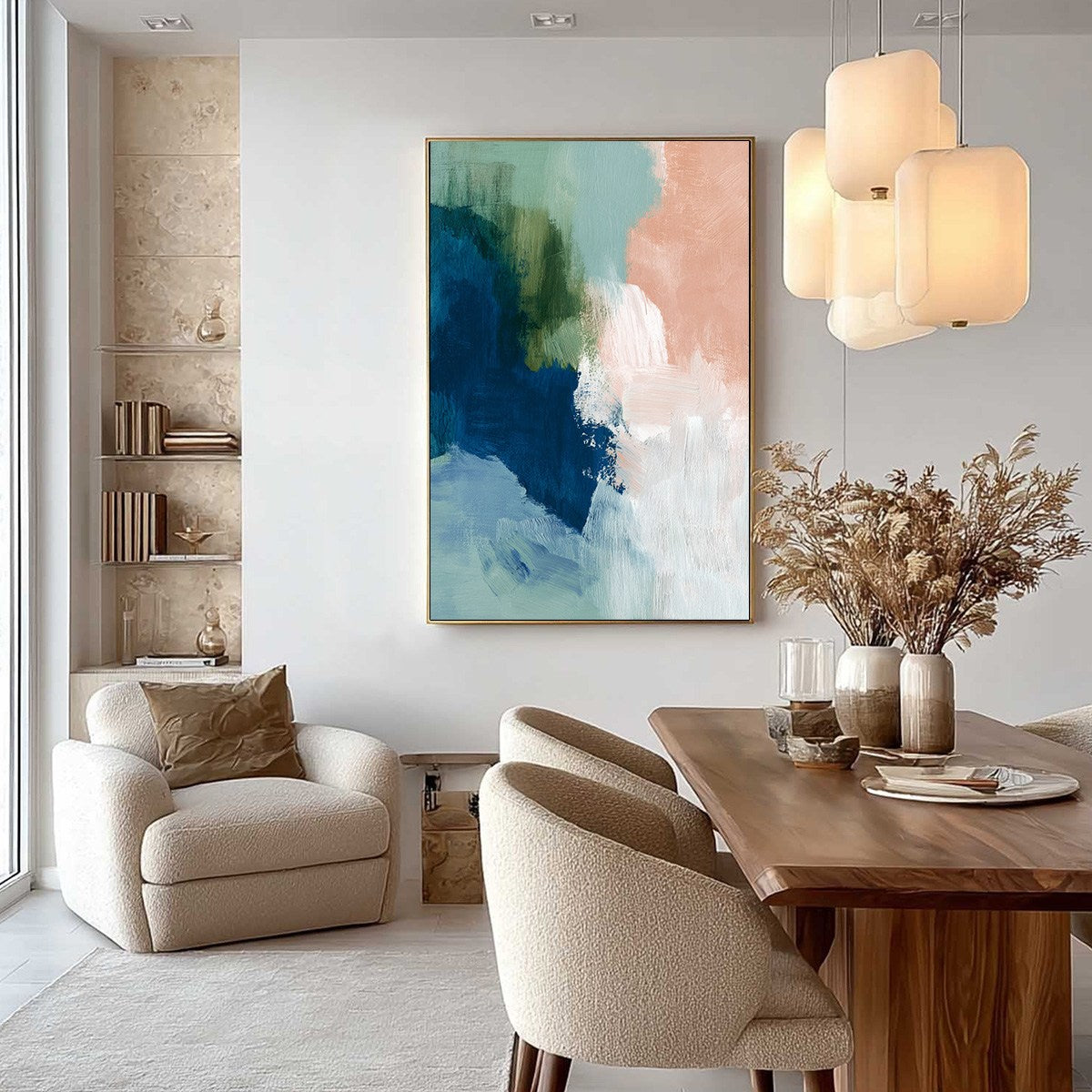 SERENE COLLISION: Modern Abstract Brushstroke Painting