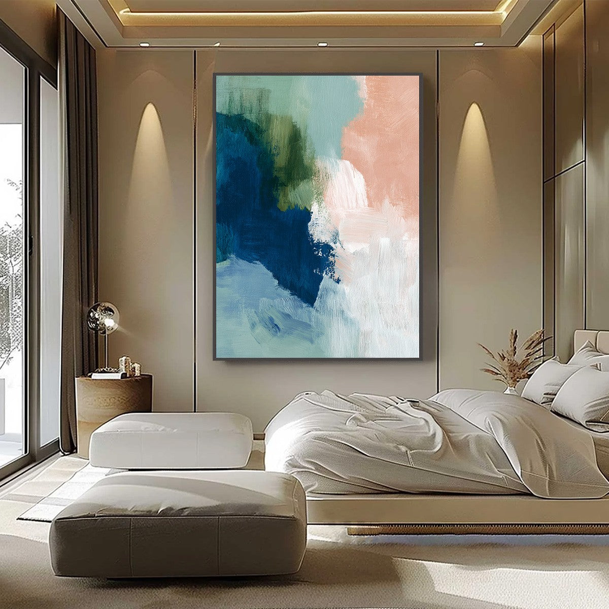 SERENE COLLISION: Modern Abstract Brushstroke Painting