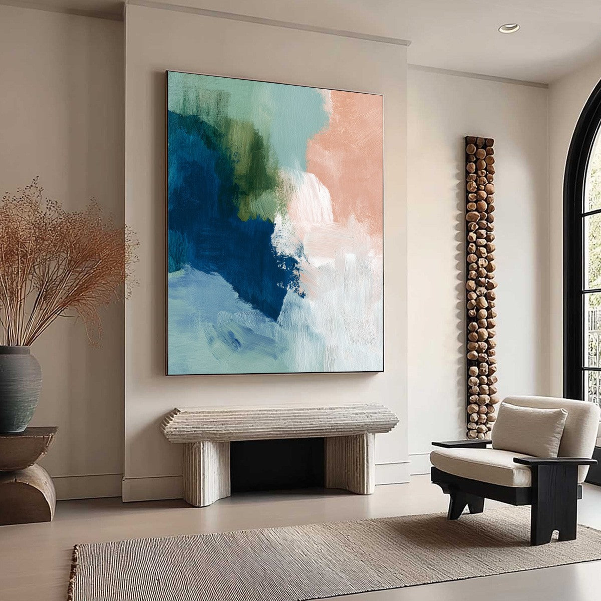 SERENE COLLISION: Modern Abstract Brushstroke Painting
