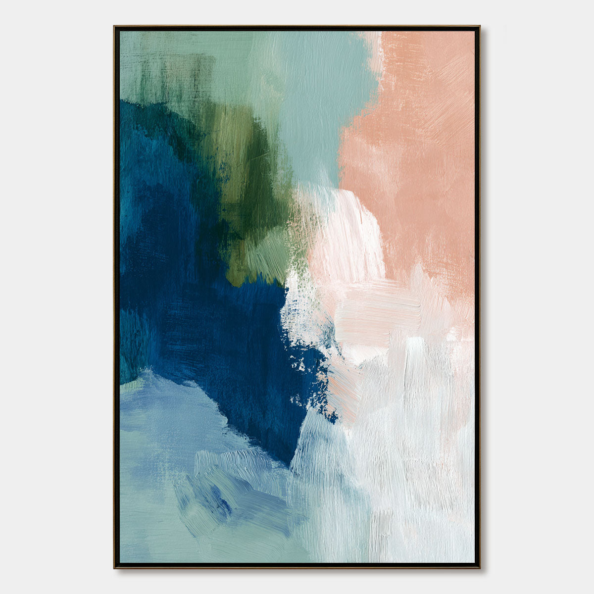 SERENE COLLISION: Modern Abstract Brushstroke Painting