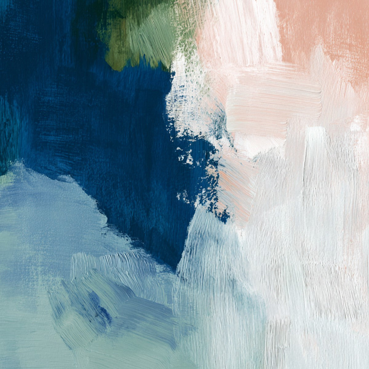 SERENE COLLISION: Modern Abstract Brushstroke Painting