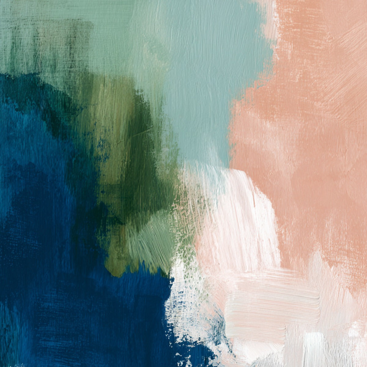 SERENE COLLISION: Modern Abstract Brushstroke Painting