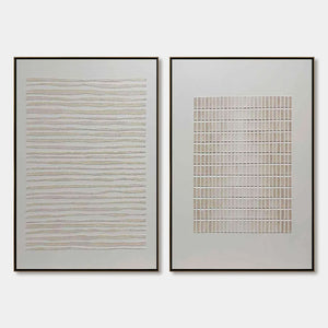 SERENE RHYTHMS Textured Minimalist Abstract Diptych