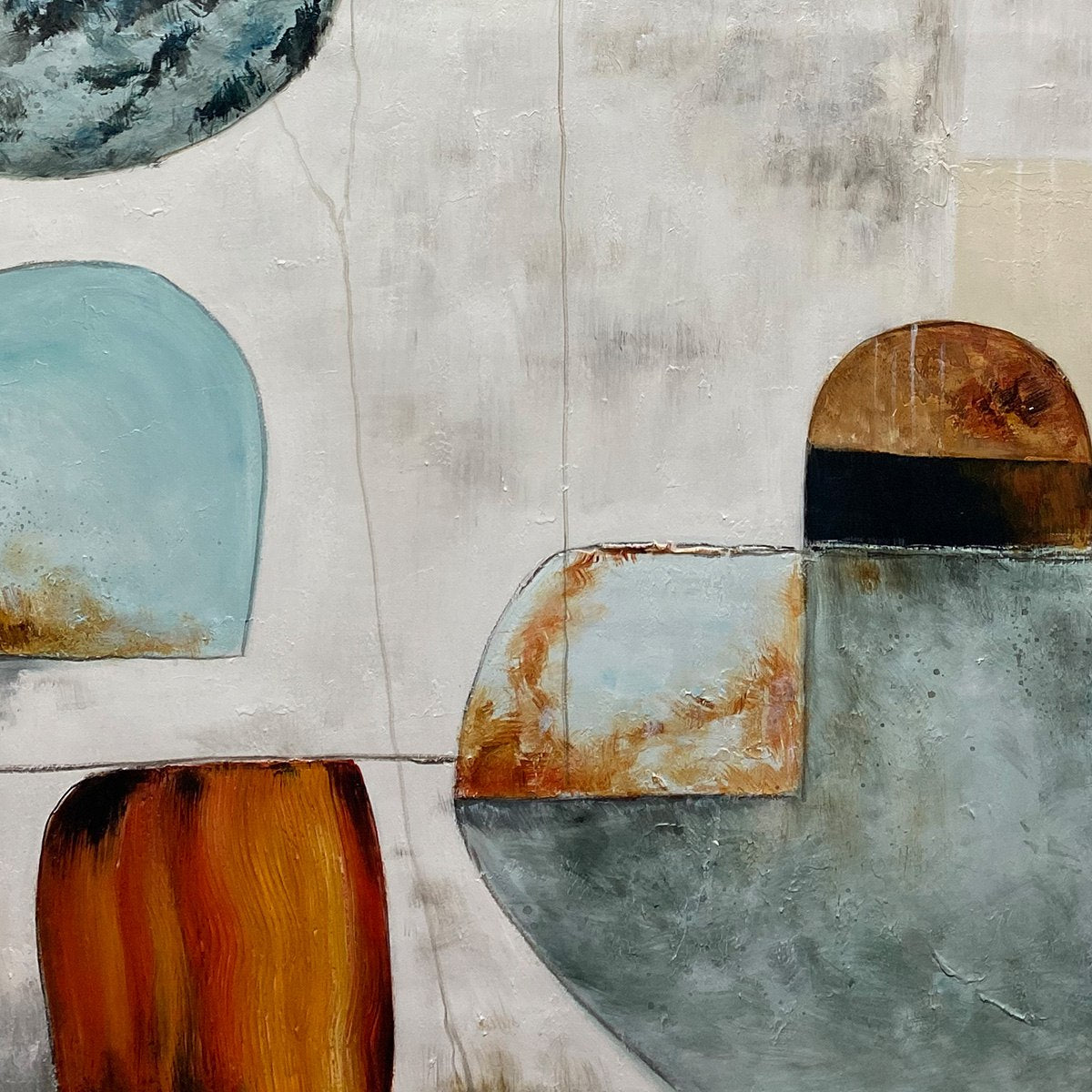 SERENE SHAPES- Textured Abstract Minimalist Oil Painting
