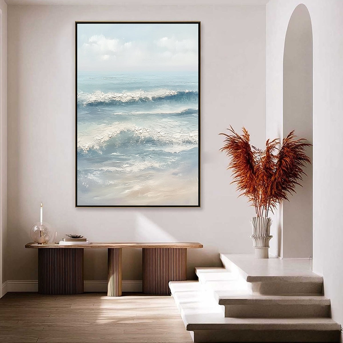 SERENE SHORE: Textured Minimalist Coastal Seascape