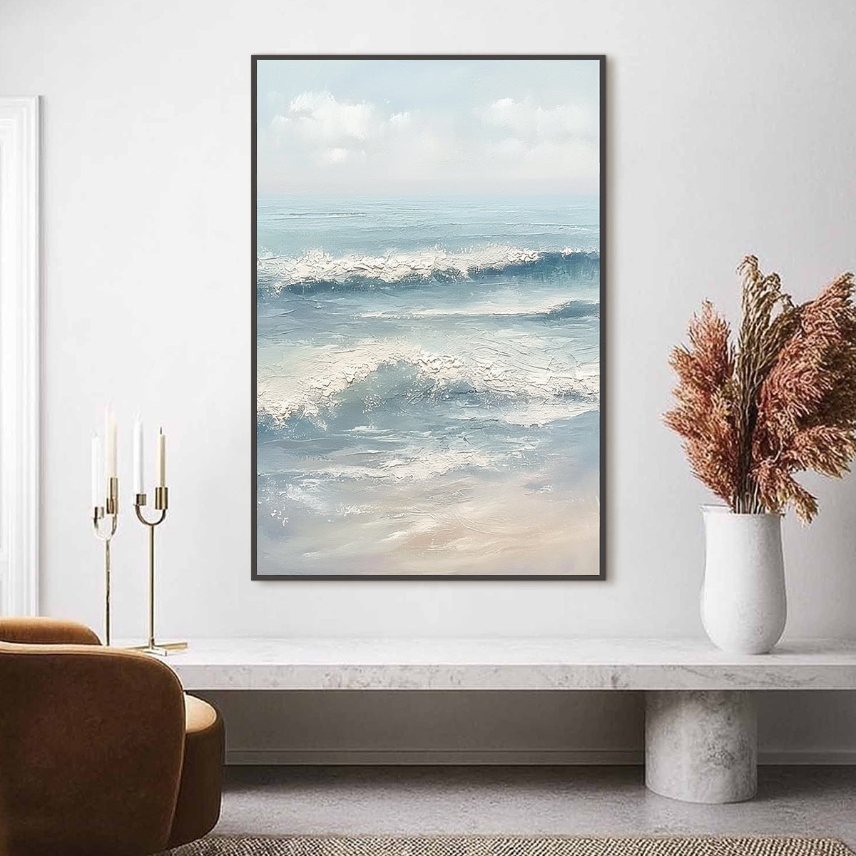 SERENE SHORE: Textured Minimalist Coastal Seascape