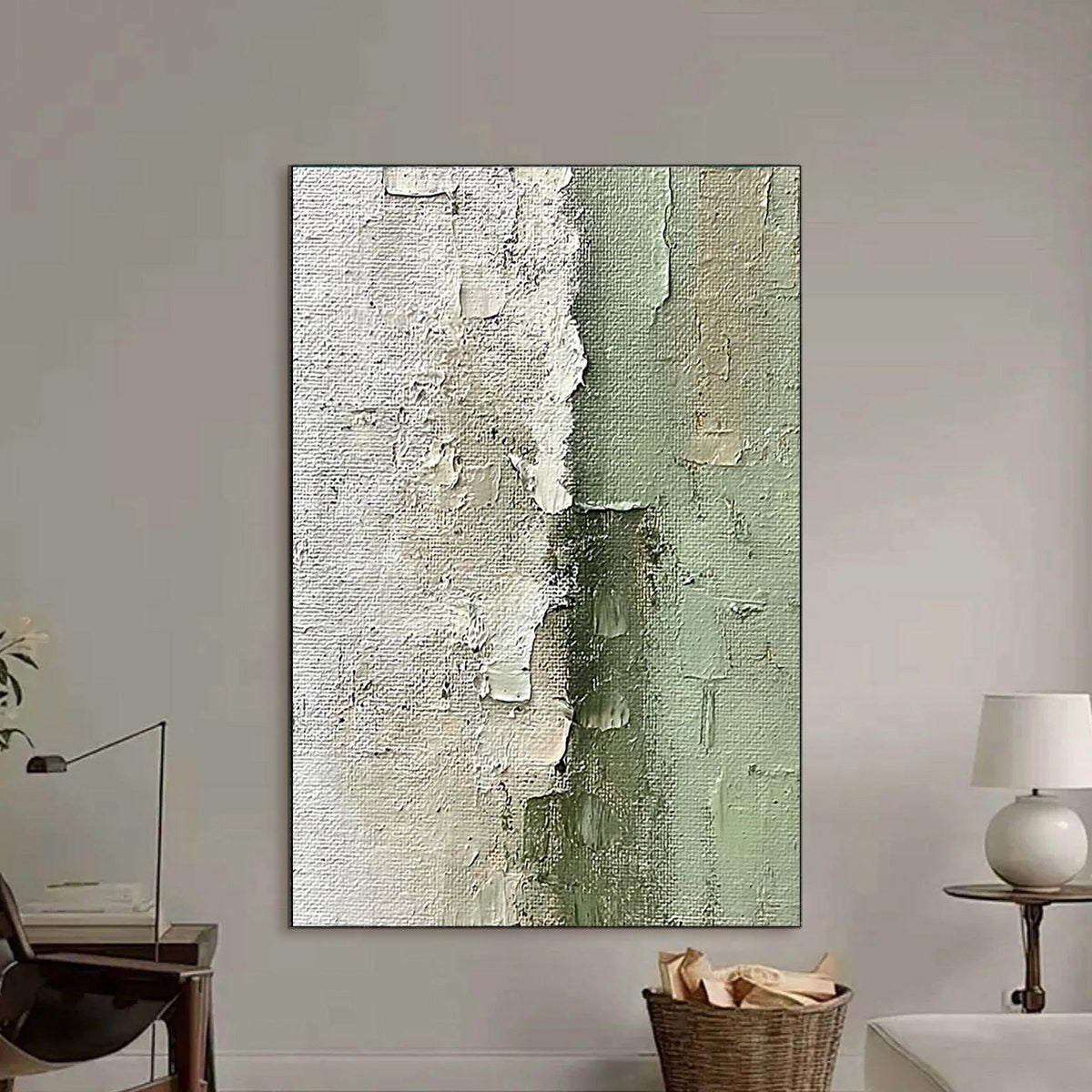 Serene Simplicity: Original Textured Minimalist Abstract Oil