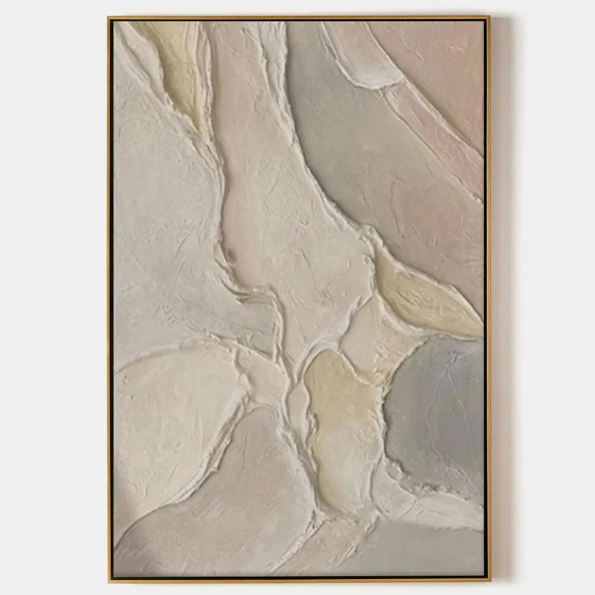 Textured Abstract Painting, Neutral Beige Wall Art, Vertical Canvas, Minimalist Decor