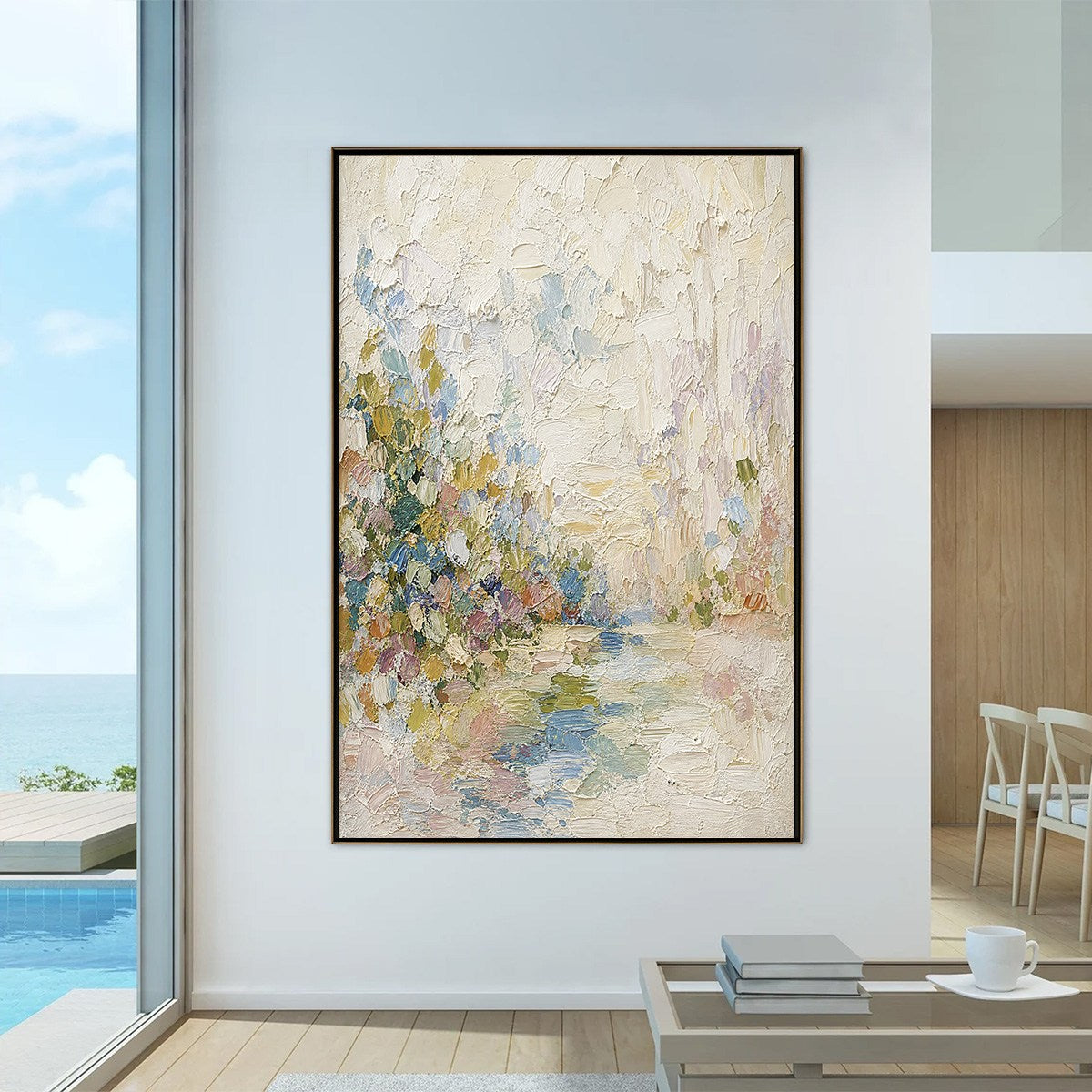 SERENITY: Textured Abstract Landscape Oil Painting