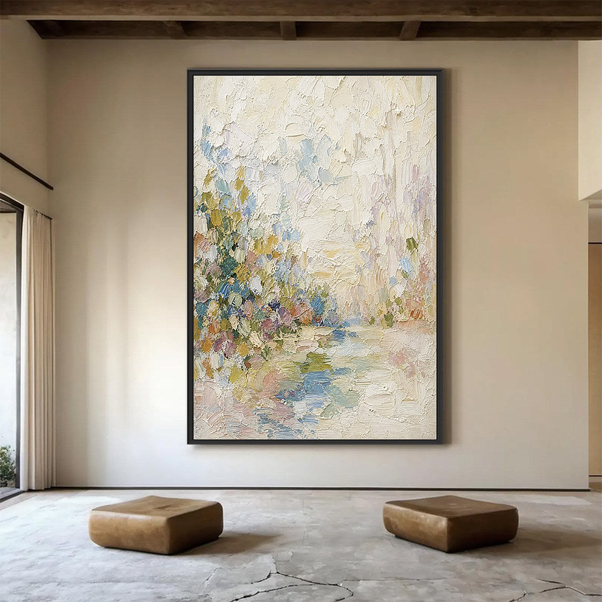 SERENITY: Textured Abstract Landscape Oil Painting