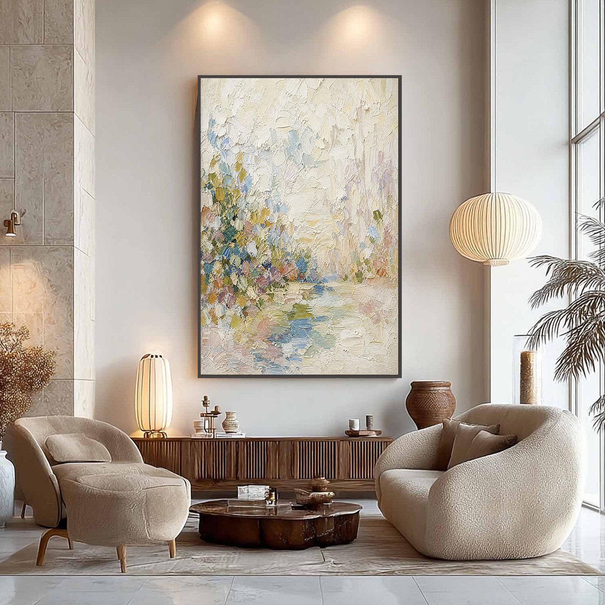 SERENITY: Textured Abstract Landscape Oil Painting
